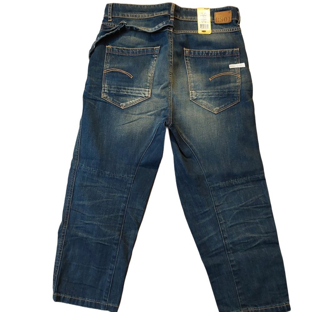 G-Star Raw Sen Loose Destroyed Status Denim Medium Aged Blue Jean Shorts 26 NWT - Picture 7 of 10